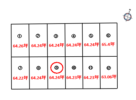 伊勢崎市宮子町　全12区画分譲地⑨区画